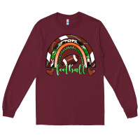 Burgundy Football Rainbow Long Sleeve Tee - RanaPortraitStore