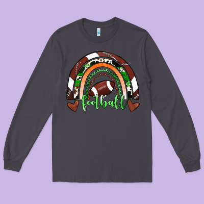 Football Rainbow Long Sleeve Tee Designed By Ranaportraitstore