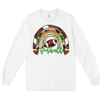 White Football Rainbow Long Sleeve Tee - RanaPortraitStore