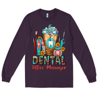 Plum dental office manager cold drink frappe Long Sleeve Tee - FaDigitalArtStudio
