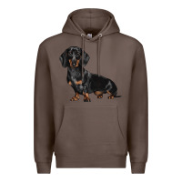 Coffee Dachshund Dog Illustrations Premium Hoodie - LillyAllenDesigns