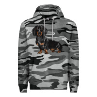 Slate Camo Dachshund Dog Illustrations Premium Hoodie - LillyAllenDesigns