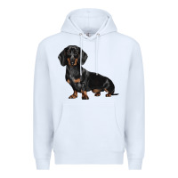 White Dachshund Dog Illustrations Premium Hoodie - LillyAllenDesigns