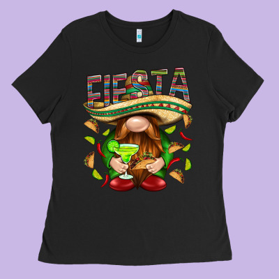Fiesta Gnome With Tacos Mexico Ladies Tee Designed By Howdyjamesfarm