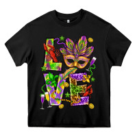 Black Mardi Gras love Heavy Core Tee - HowdyJamesFarm