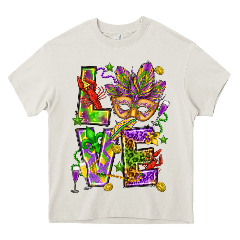 Mardi Gras Love Heavy Core Tee by HowdyJamesFarm | Teevron