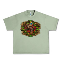 Oil Green Western Christmas Rodeo Distressed Urban Heavy Tee - RanaPortraitStore