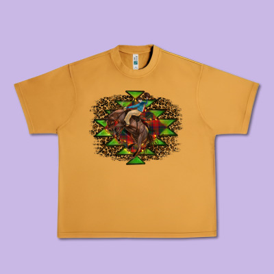 Western Christmas Rodeo Distressed Urban Heavy Tee Designed By Ranaportraitstore