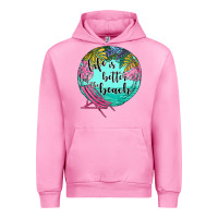 Fuchsia Pink life is better at the beach Urban Hoodie - JahusDesignShop