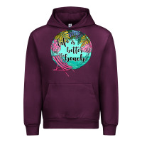 Mauve Wine life is better at the beach Urban Hoodie - JahusDesignShop