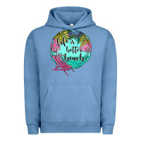 Pigment Pebble Blue life is better at the beach Urban Hoodie - JahusDesignShop