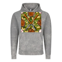 Cloud Rock baseball bat and gloves with camouflage seamless pattern Vintage Hoodie - BundleAndBundleShop