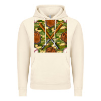 Vintage Artic baseball bat and gloves with camouflage seamless pattern Vintage Hoodie - BundleAndBundleShop