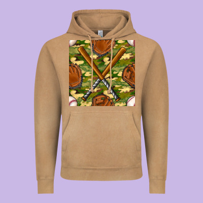 Baseball Bat And Gloves With Camouflage Seamless Pattern Vintage Hoodie Designed By Bundleandbundleshop