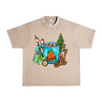 French Oak Camping Coffee Urban Heavy Tee - FaDigitalArtStudio