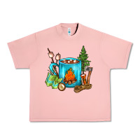 Salmon Camping Coffee Urban Heavy Tee - FaDigitalArtStudio