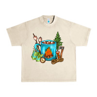 Sandshell Camping Coffee Urban Heavy Tee - FaDigitalArtStudio