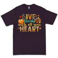 Plum give thanks with all your heart Premium Tee - CowGirlArtShop