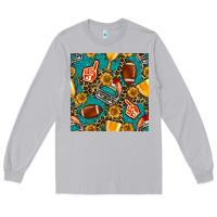 Moon Dust american football winner cup and helmet seamless pattern Long Sleeve Tee - BundleAndBundleShop