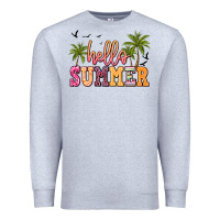 Heather Grey hello summer Premium Sweatshirt - JahusDesignShop