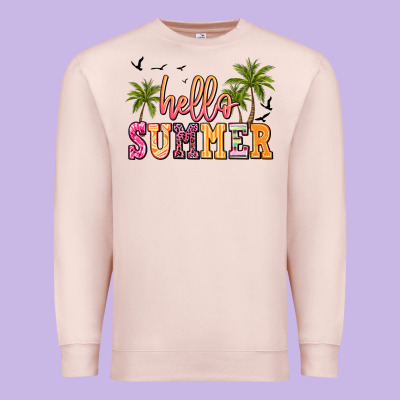 Hello Summer Premium Sweatshirt Designed By Jahusdesignshop