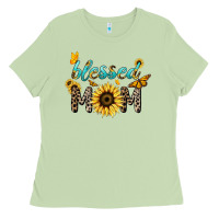 Matcha Blessed mom sunflower butterfly mother's day Ladies Tee - HowdyJamesFarm