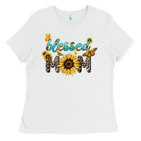 Blessed Mom Sunflower Butterfly Mother's Day Ladies Tee | Teevron