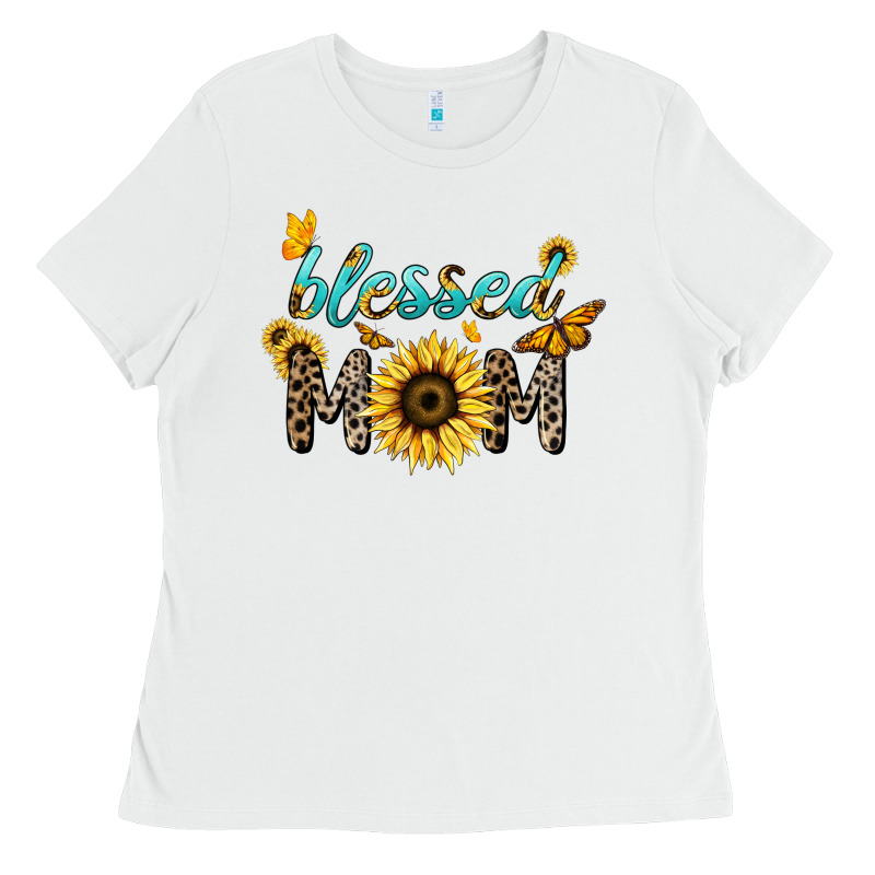 Blessed Mom Sunflower Butterfly Mother's Day Ladies Tee by HowdyJamesFarm | Teevron