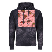 Cloud Black valentines day strawberries in cream seamless pattern Vintage Hoodie - BundleAndBundleShop