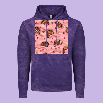 Valentines Day Strawberries In Cream Seamless Pattern Vintage Hoodie Designed By Bundleandbundleshop