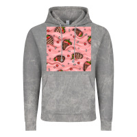 Cloud Rock valentines day strawberries in cream seamless pattern Vintage Hoodie - BundleAndBundleShop