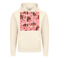 Vintage Artic valentines day strawberries in cream seamless pattern Vintage Hoodie - BundleAndBundleShop