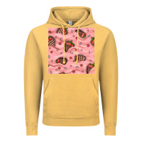 Vintage Mustard valentines day strawberries in cream seamless pattern Vintage Hoodie - BundleAndBundleShop