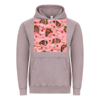 Vintage Zinc valentines day strawberries in cream seamless pattern Vintage Hoodie - BundleAndBundleShop