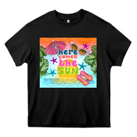 Black here comes the sun Heavy Core Tee - TumblerDesignByShophia