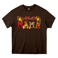 Chocolate Brown softball mama Heavy Core Tee - Jasminsmagicworld