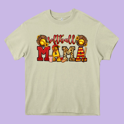 Softball Mama Heavy Core Tee Designed By Jasminsmagicworld
