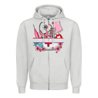 Dove Grey custom name nurse hat and elements Zipper Hoodie - AdoDesignShop