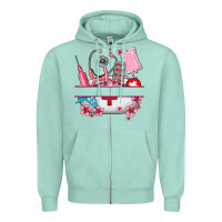 Seafoam custom name nurse hat and elements Zipper Hoodie - AdoDesignShop