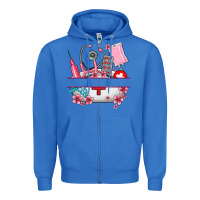 True Royal custom name nurse hat and elements Zipper Hoodie - AdoDesignShop