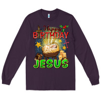 Plum happy birthday jesus Long Sleeve Tee - FaDigitalArtStudio
