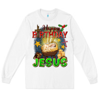 White happy birthday jesus Long Sleeve Tee - FaDigitalArtStudio