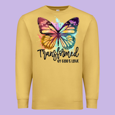 Transformed By God's Love Premium Sweatshirt Designed By Jahusdesignshop