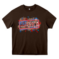 Chocolate Brown America Heavy Core Tee - HowdyJamesFarm