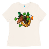 Bone Horse with horseshoe St. Patrick's Ladies Tee - CowGirlArtShop