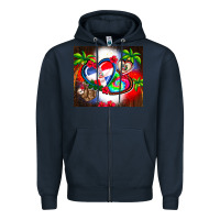 Navy dominican republic  leopard Zipper Hoodie - AdoDesignShop