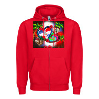 Red dominican republic  leopard Zipper Hoodie - AdoDesignShop