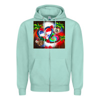 Seafoam dominican republic  leopard Zipper Hoodie - AdoDesignShop
