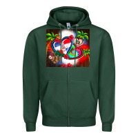 Sports Green dominican republic  leopard Zipper Hoodie - AdoDesignShop