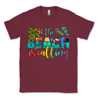 Burgundy the beach is calling Classic Tee - Artiststas